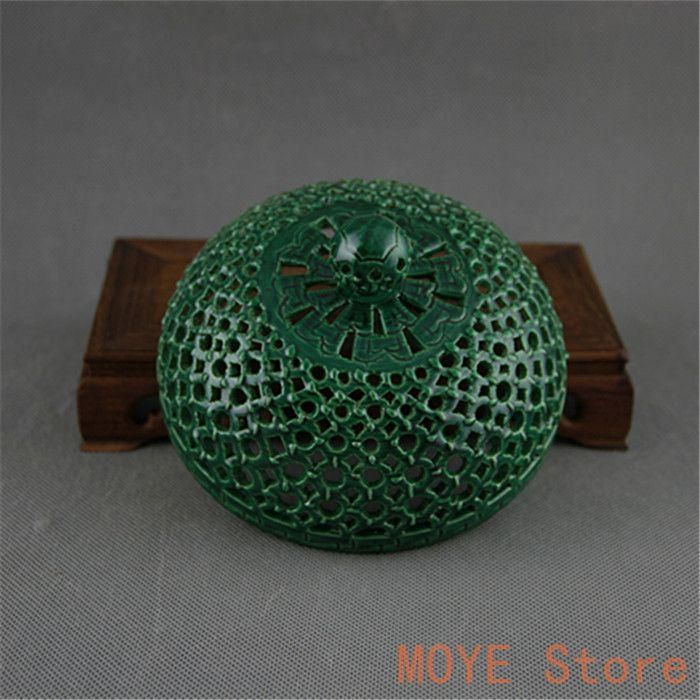 清乾隆緑釉回転式透かし彫り香炉 景徳鎮 陶磁器 装飾品 現代工芸品