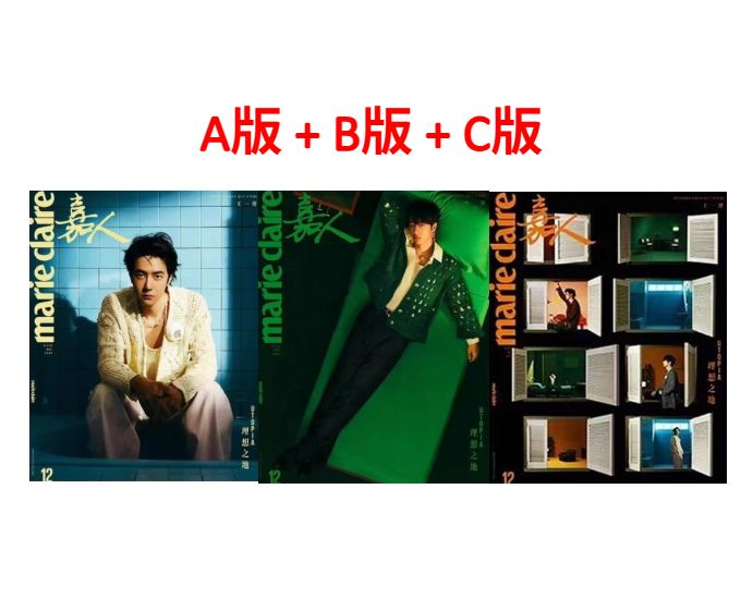 中国 雑誌 王一博 marieclaire嘉人 12月 A版B版C版 3冊セット ポスター1枚-カード6枚-特集ページの和訳付き