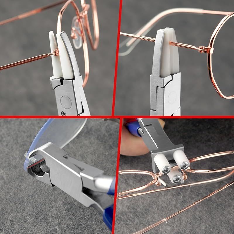 GOLD DEER 8点セット メガネヤットコ 眼鏡 ペンチ メガネプライヤー メガネ調整ペンチ メガネ工具 眼鏡プライヤー やっとこ ヤットコ メガネ ドライバー付 収納ポーチ付き バネ内蔵 ステンレス製 1 NEXPOTALLINN_EU