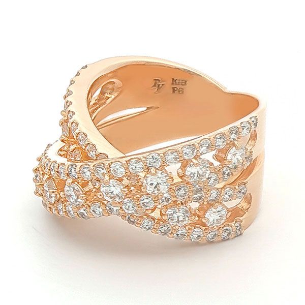 送料無料・返品可♪ポンテヴェキオ ダイヤ1.87ct クロス リング K18PG  