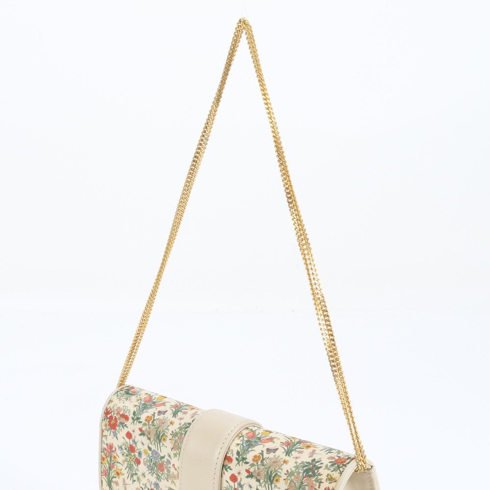 美品 ヴィンテージ オールド グッチ フローラ 花 レザー 2WAY ゴールド  
