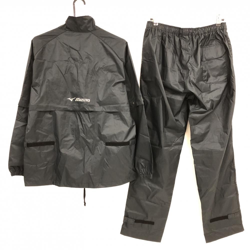 美品】ミズノゴルフ レインウェア(2WAYジャケット×パンツ) 黒 袖着脱可