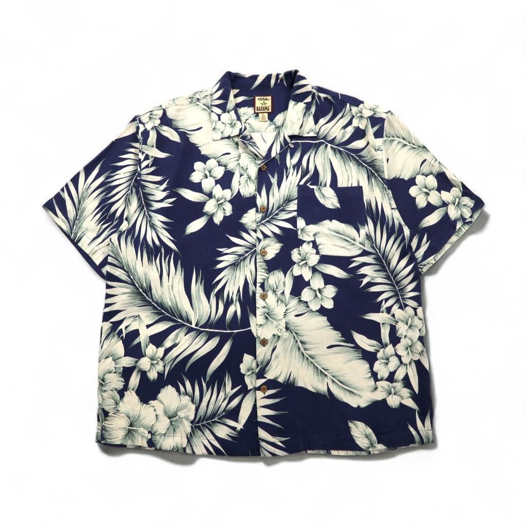 TOMMY BAHAMA シルク オープンカラー 開襟 アロハシャツ XL