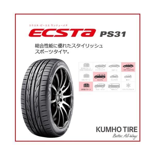 4本セット 225/50R18 2024年製造 新品サマータイヤ KUMHO ECSTA PS31 送料無料 クムホ エクスタ  225/50/18【即購入可】