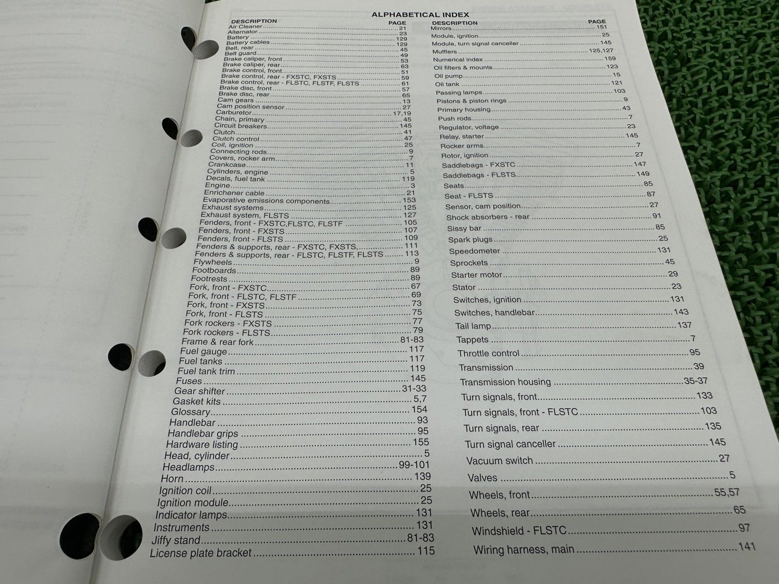 開発 ソフテイル パーツリスト 英語版 ハーレー 正規 バイク 整備書 1998年ソフテイルモデル パーツカタログ FLSTC xR