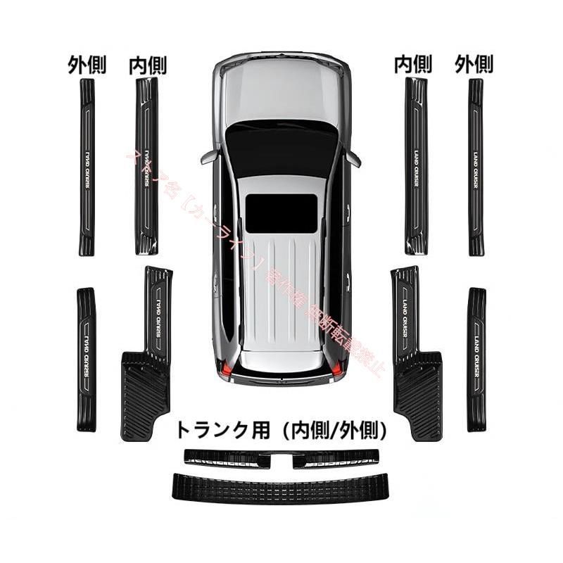 トヨタ TOYOTA ランドクルーザー LAND CRUISER 250高品質シルガード ウェルカム スカッフプレート ドアサイルプレート ドアエントリープレ