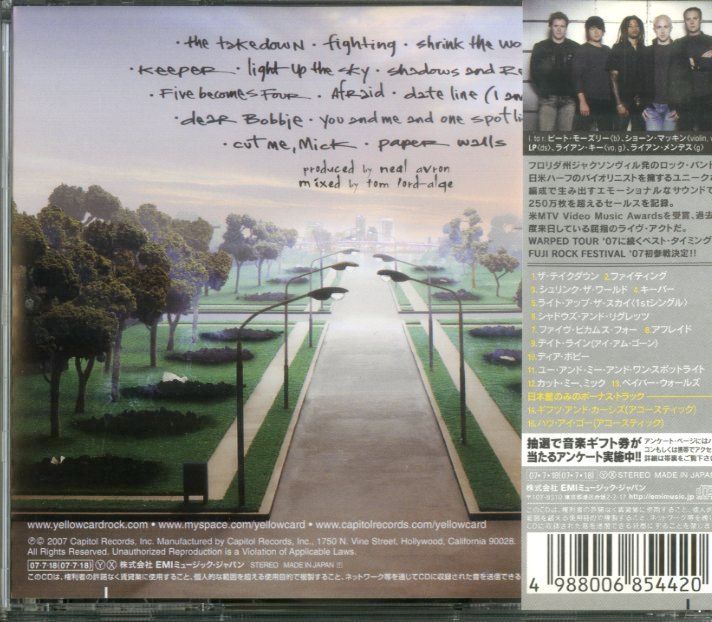 CD1枚 / イエローカード (YELLOWCARD) / Paper Walls +2 (2007年・TOCP 