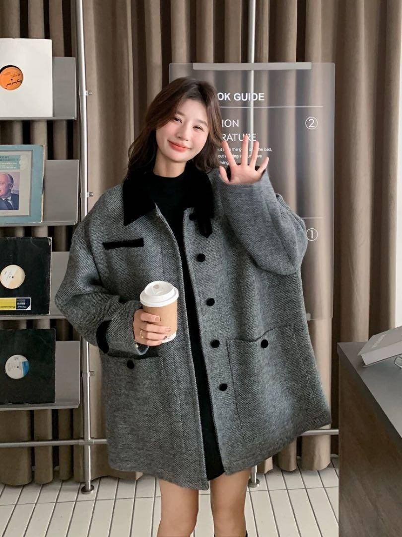 秋冬にぴったりゆったりツイードコート??可愛いオシャレアウター