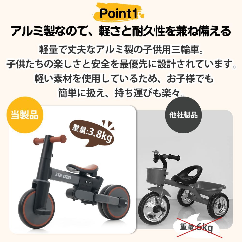 子供用三輪車 5in1 ベビーカー バイク 三輪車のりもの コラージュ