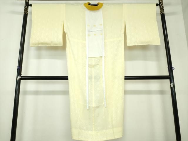 平和屋着物●上質な長襦袢 無双仕立て 半衿刺繍 麻の葉地紋 正絹 DAAX4318ps