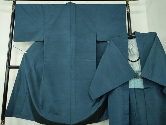 平和屋着物○男性 紬 藍媚茶色 正絹 逸品 DAAT1061tw 平和屋着物男性 