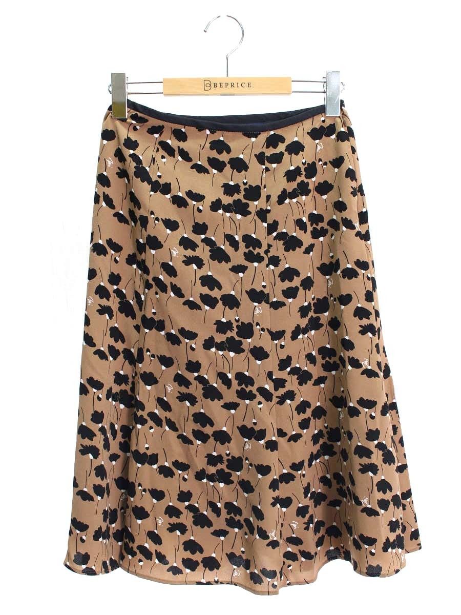 エムズグレイシー ジョーゼットスカート 217513 36 ブラウン フラワー