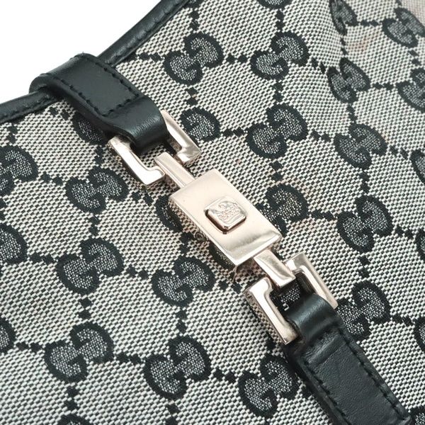 グッチ GUCCI ジャッキー ショルダーバッグ スモール GG柄 黒×グレー
