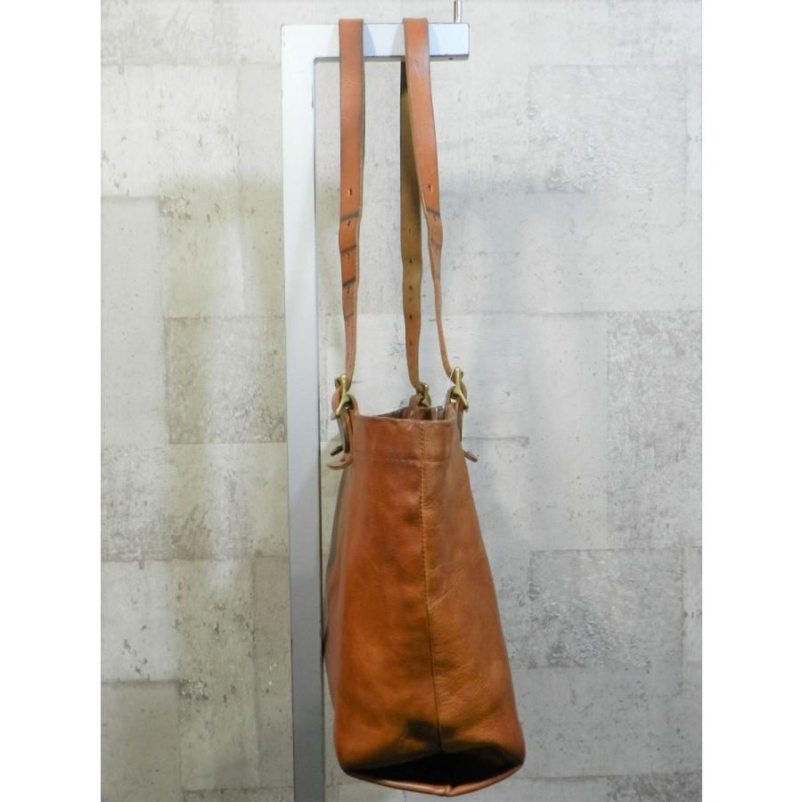 SLOW rubono 栃木レザー製トートバッグ ダークブラウン Bono - Tote