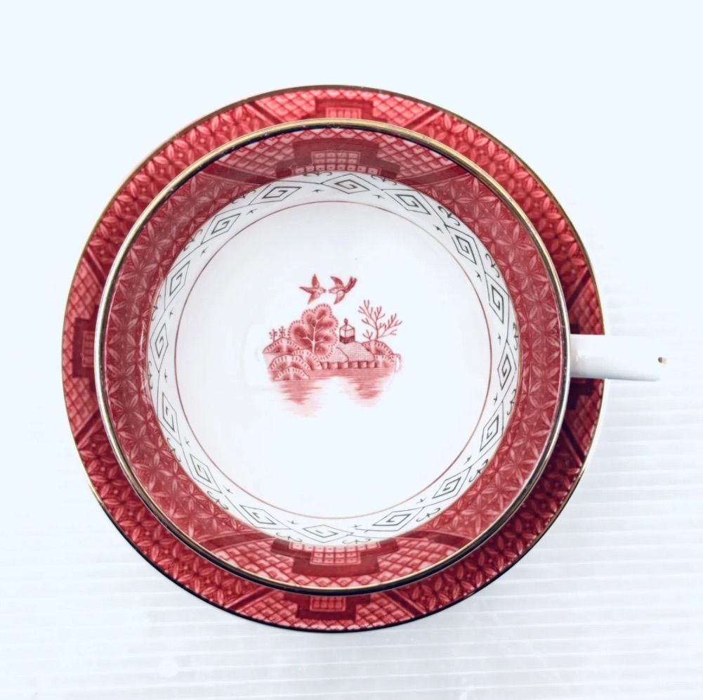 美品】NIKKO ニッコー ダブルフェニックス 赤山水 カップ