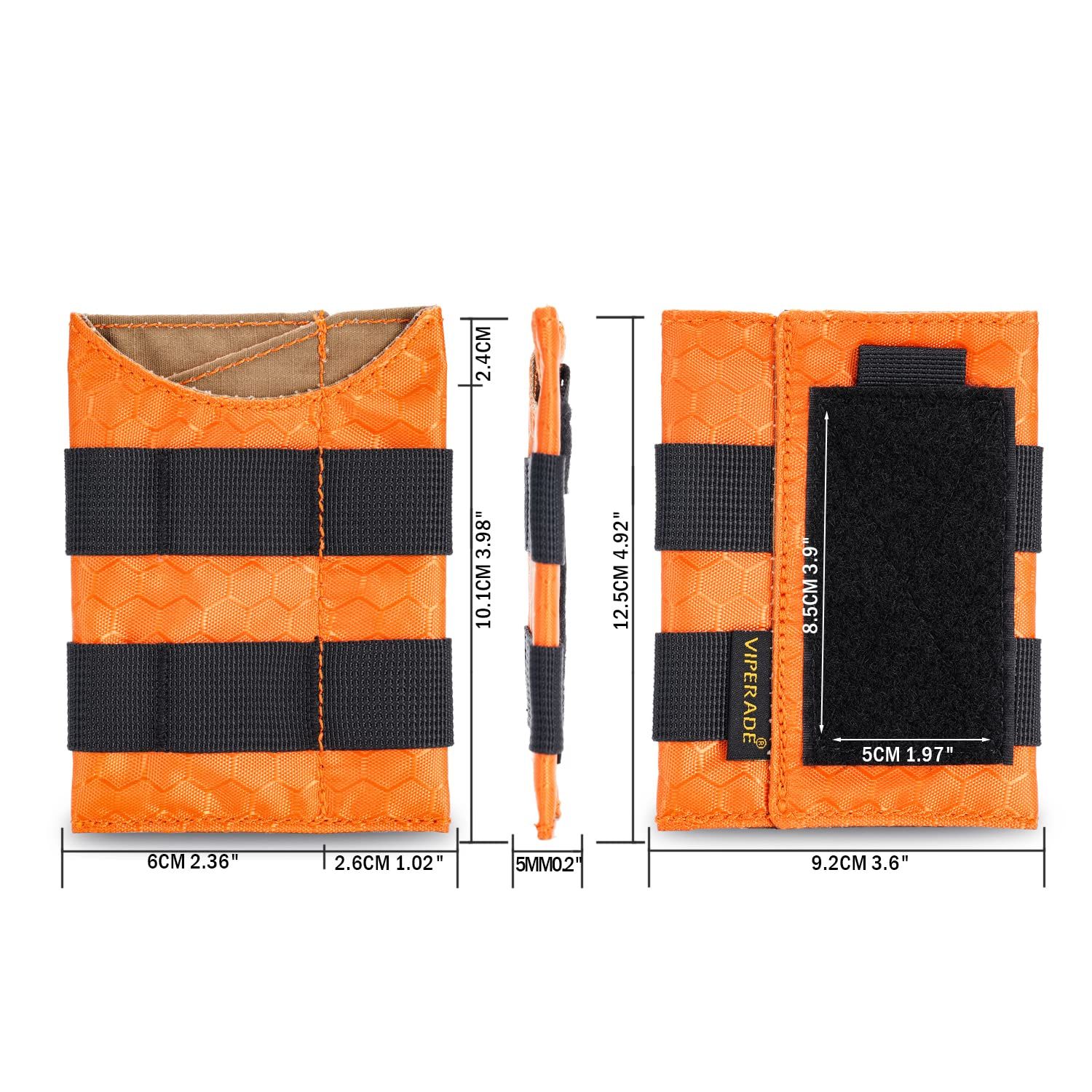 DIYパッチエリア付きEDCオーガナイザー デイリーキャリー用の3つのツール収納ポケット付きナイロンEDCポーチ