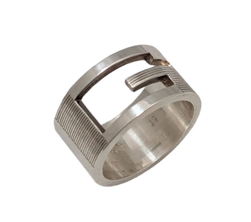 グッチ リング 指輪 ブランテッドGリング ワイド SV925 ＃19 約18号 G