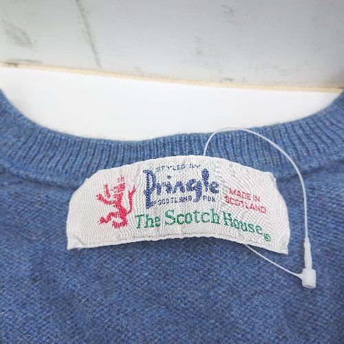 Johnstons of Elgin カシミア ニット セーター ネイビー 42 カシミヤセーター
