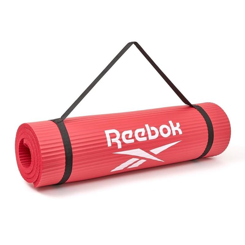 Reebok リーボック トレーニングマット 15mm ヨガマット フィットネス ヨガ ピラティス エクササイズ マット 厚め 幅広 防音 レッド WWW_NOITHATQUANGTHANH_NET
