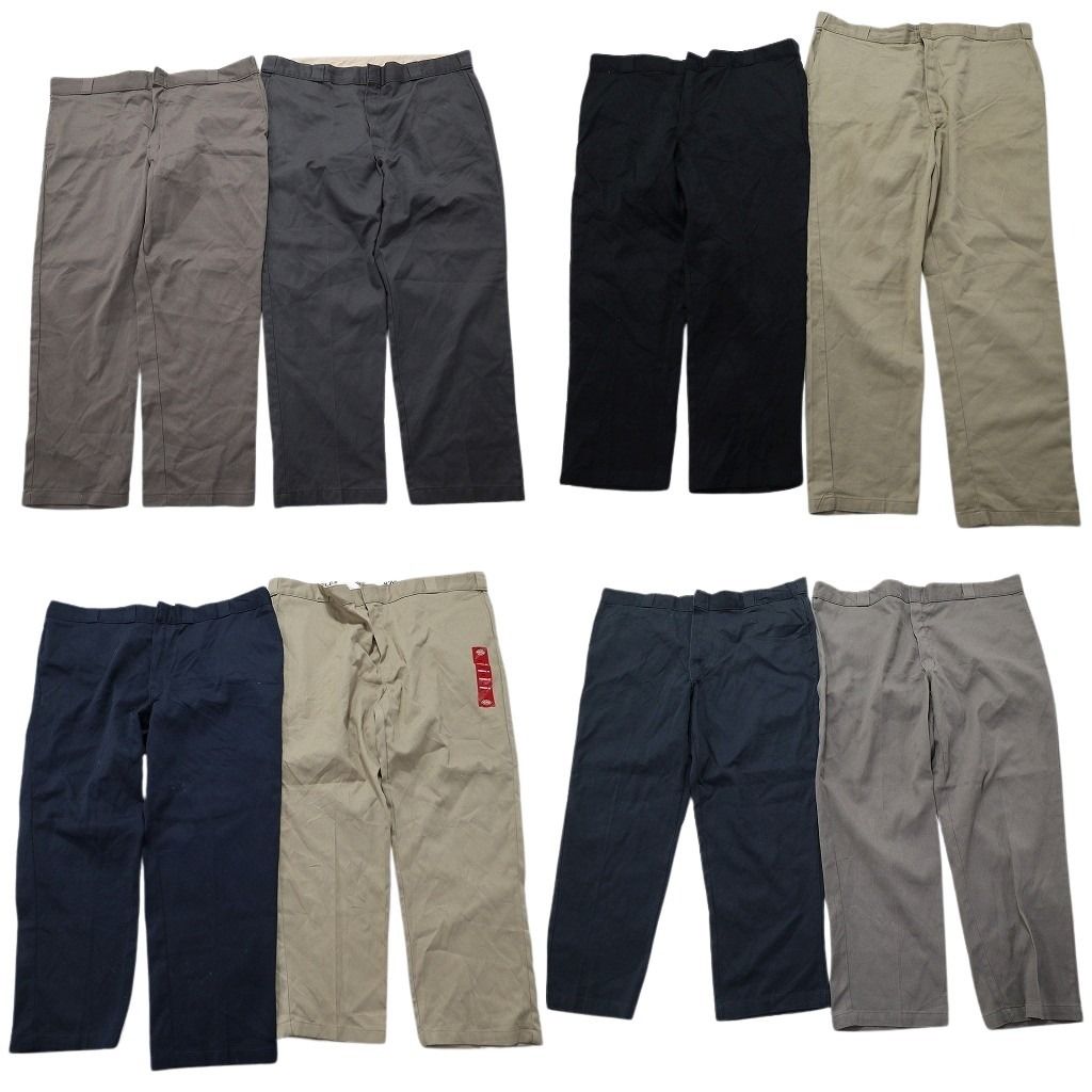 古着卸 ディッキーズ DickieS 874 ワーク パンツ 8枚セット メンズ 44 ワーク グレー ベージュ ブラック 古着 MZ7538
