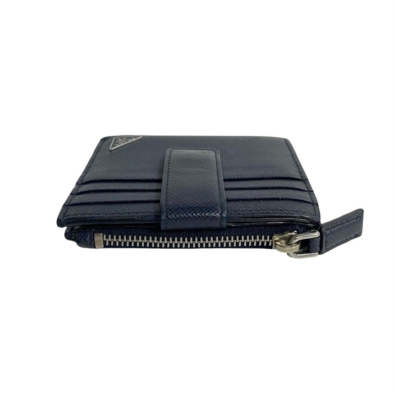 極美品 現行 プラダ コインケース 三角ロゴ レザー サフィアーノ ブラック 極 美品 希少品 PRADA プラダ 三角ロゴ 金具 サフィアーノ