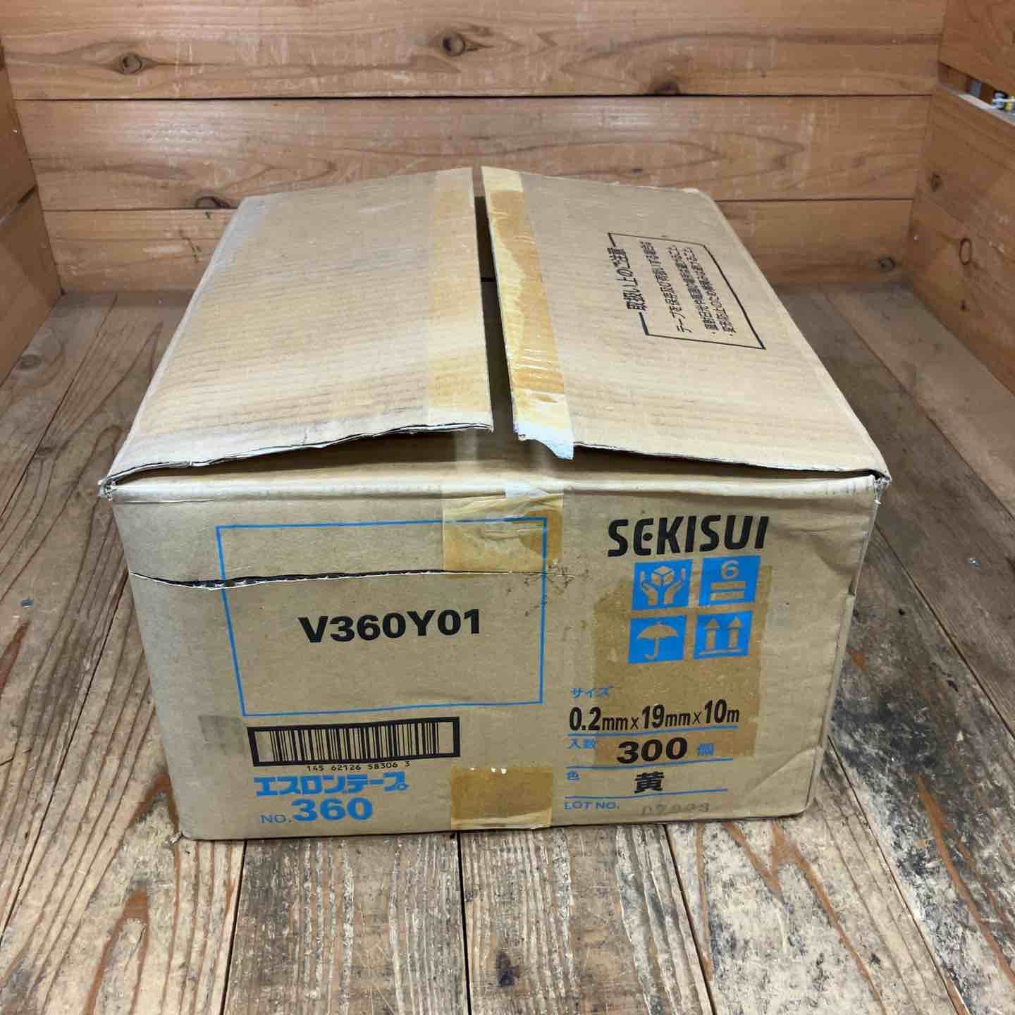 セキスイ SEKISUI 積水 エスロンテープ No.360 V360Y01 塩化ビニル 0.2mmx19mmx10ｍ 黄 300個 所沢店 BRIGHTFACE_UK