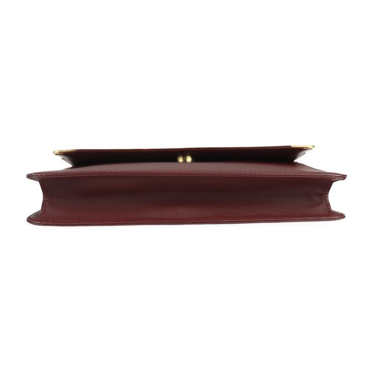 CARTIER カルティエ クラッチバッグ カーフレザー ボルドー ゴールド