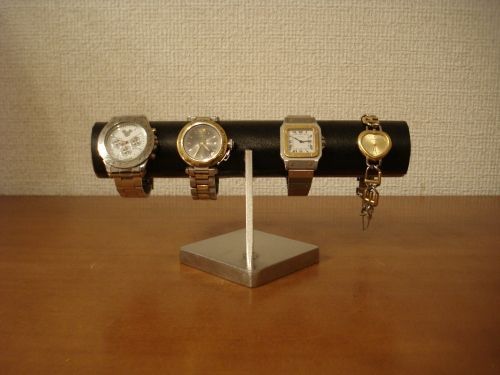 腕時計スタンド ハンドメイド 匿名配送 ブラック4本掛け腕時計スタンド