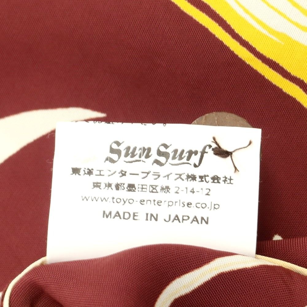 中古】サンサーフ SUN SURF バンブー柄 半袖アロハシャツ マルーンx