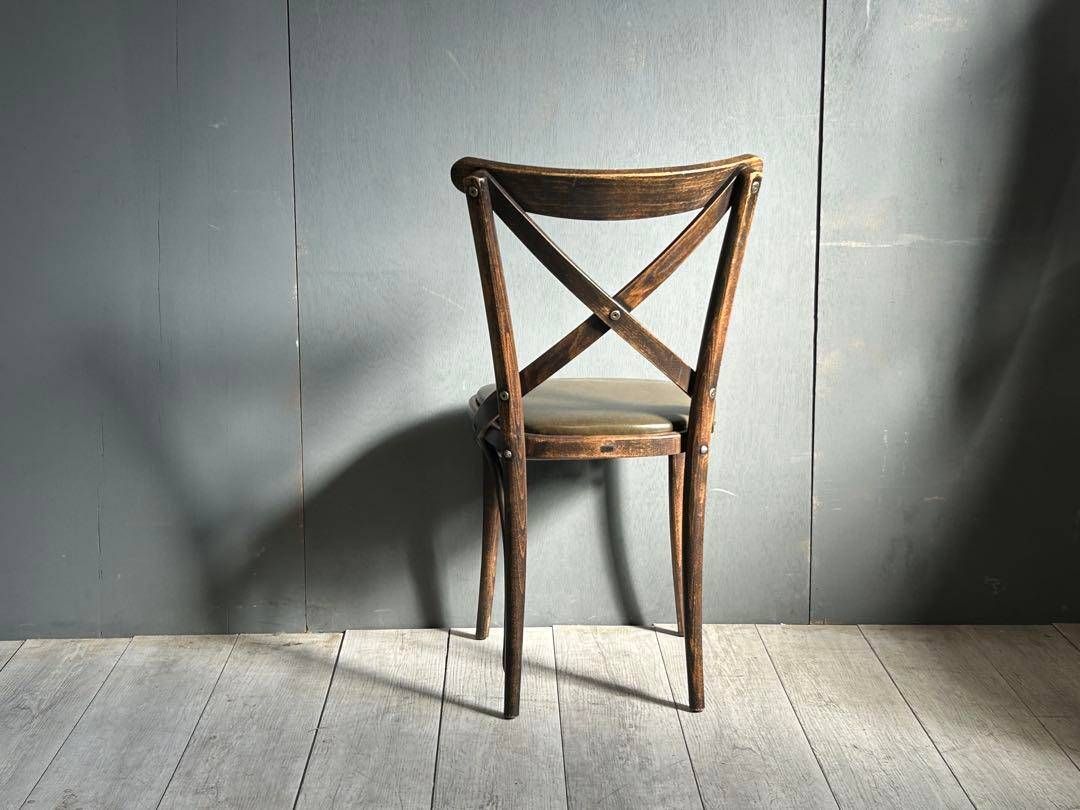 ① TON トン　クロスバックチェア　アンティーク　ヴィンテージ　チェコ　YK ① TON トン クロスバックチェア アンティーク ヴィンテージ