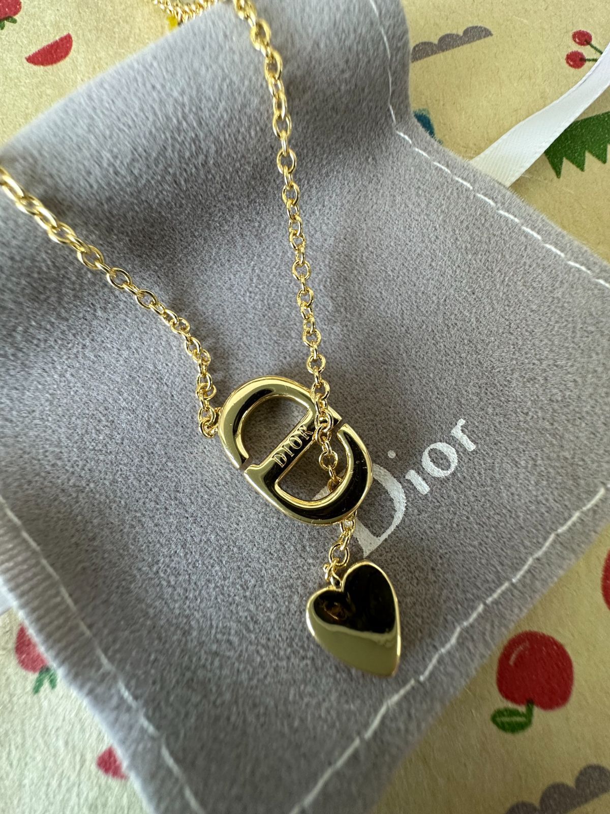 ディオール Dior ヴィンテージ ハートチャーム ネックレス