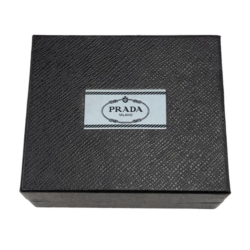 【PRADA】プラダ 人気 ロゴ クリスタル サテン シュシュ 未使用級】 PRADA プラダ シュシュ ラインストーン 三角ロゴ