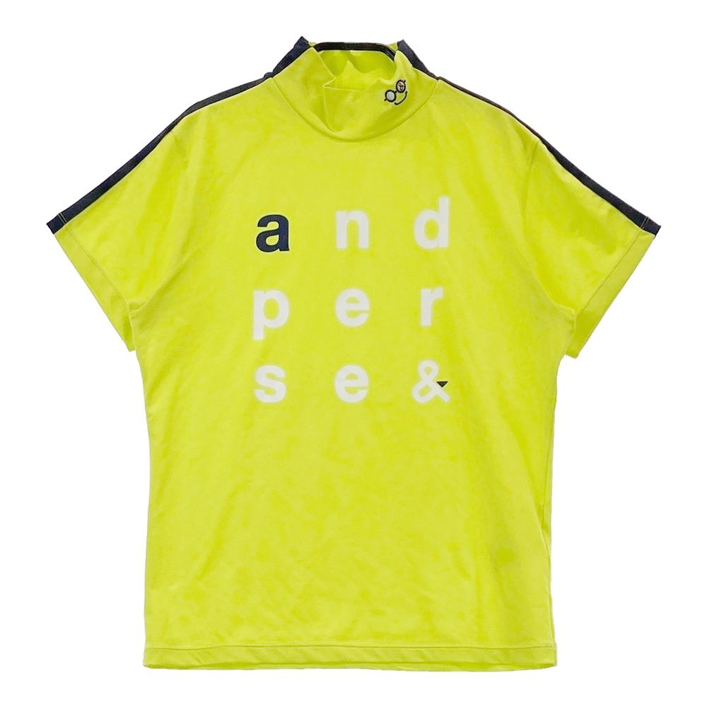 サイズ：M AND PER SE アンパスィ  ハイネック 半袖Tシャツ  グレー系 [240101501707] ゴルフウェア レディース ストスト AND PER SE アンパスィ ハイネック 半袖Tシャツ グレー系 M