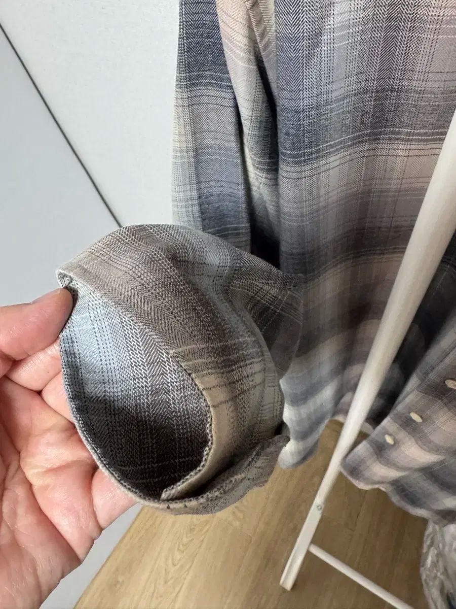 オーラリー 24AW ベージュブルー 4 チェックシャツ