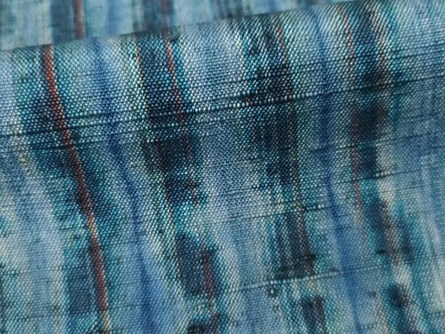 平和屋着物○上質な紬 本藍 絞り 縞 正絹 逸品 AABA4866ck - メルカリ