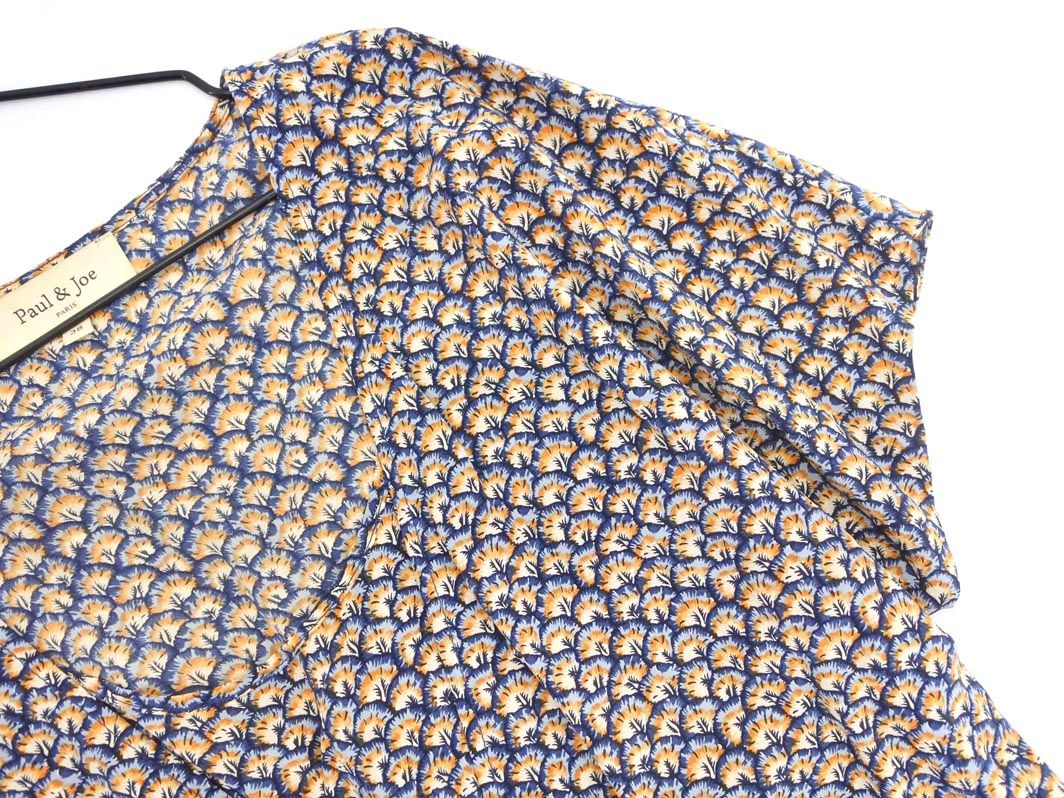 美品★DFV★シルク100% 総柄 カシュクール リボンワンピース サイズ2 PAUL & JOE ポール＆ジョー シルク100% 総柄 カシュクール
