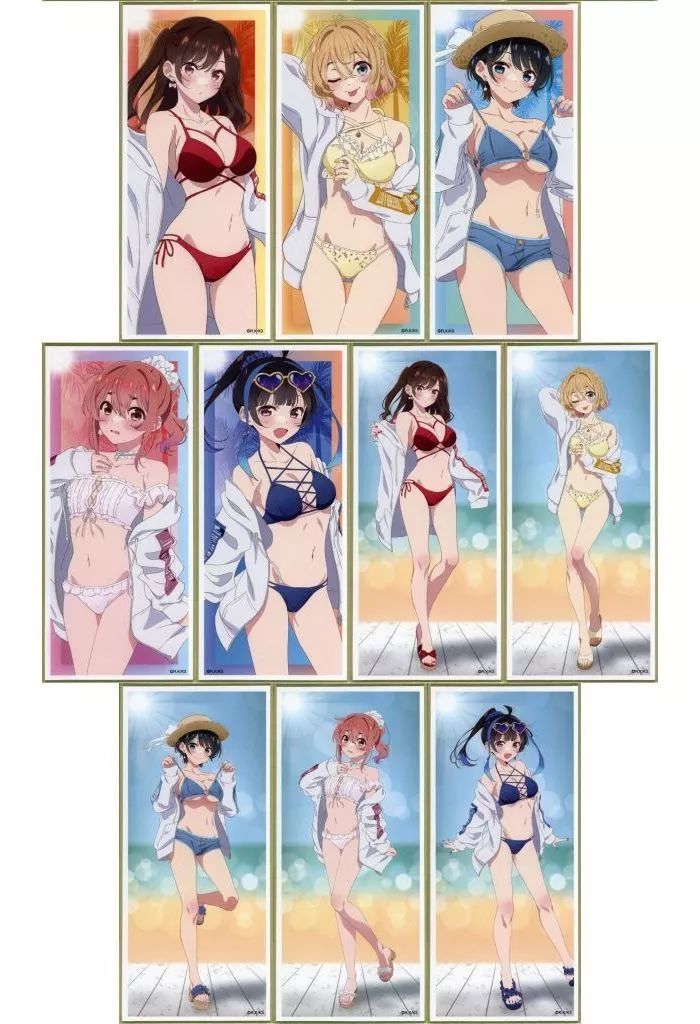 紙製品 全10種セット 彼女 お借りします arti-mate トレーディングスタンド付き色紙 描き下ろし 水着ver.