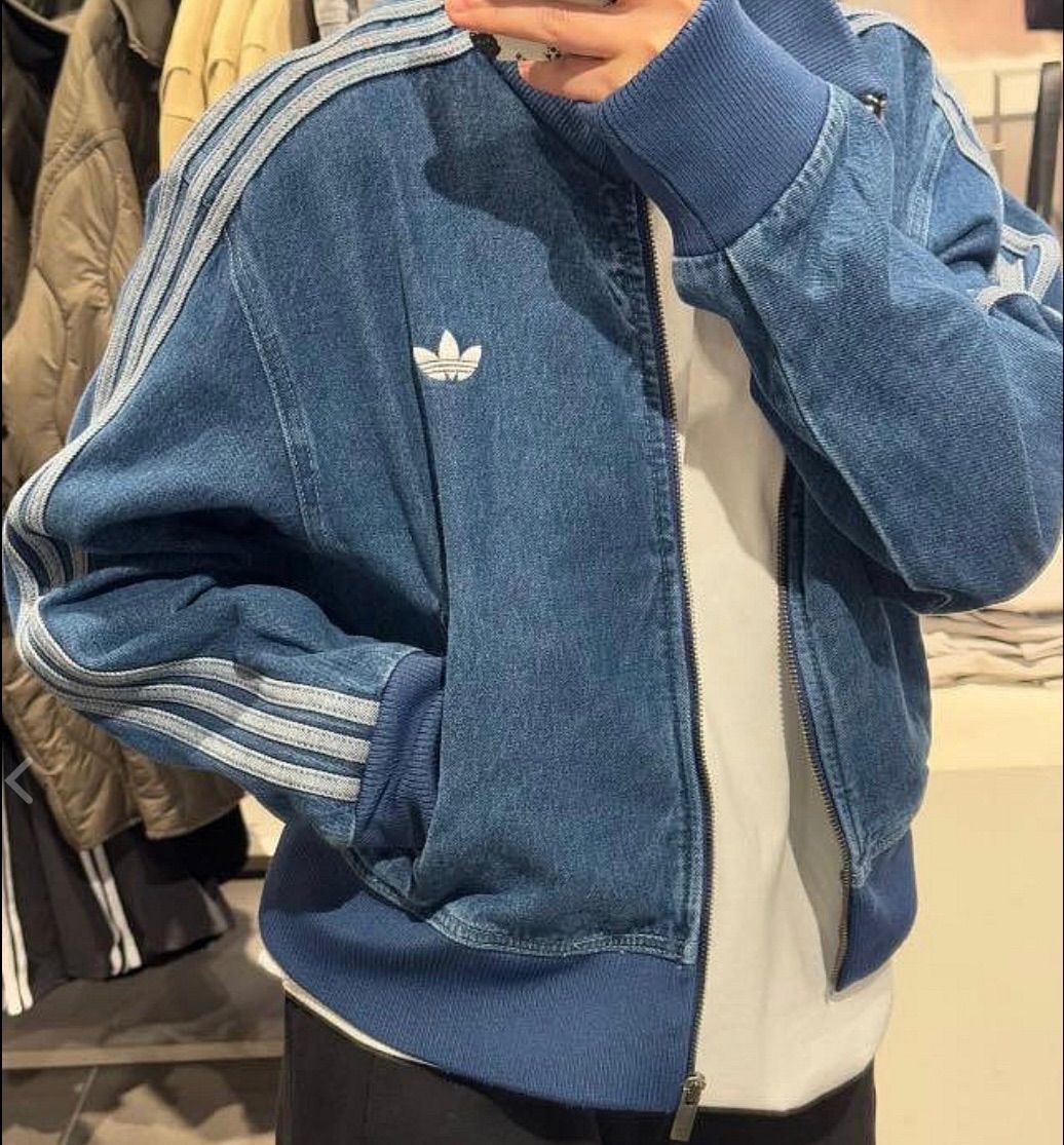 新品L⭐️adidas アディカラー デニム ファイヤーバード
