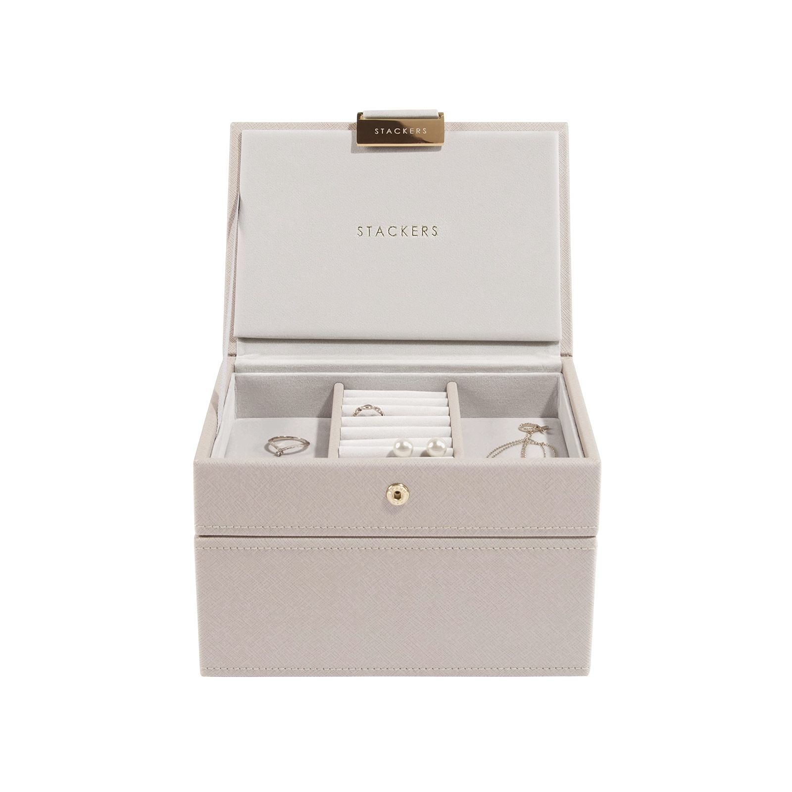 Color:グレージュ STACKERS LONDON Mini ジュエス 2-SET グレージュ/スタッカーズ TAUPE Mini Jewelry Box 2-SET