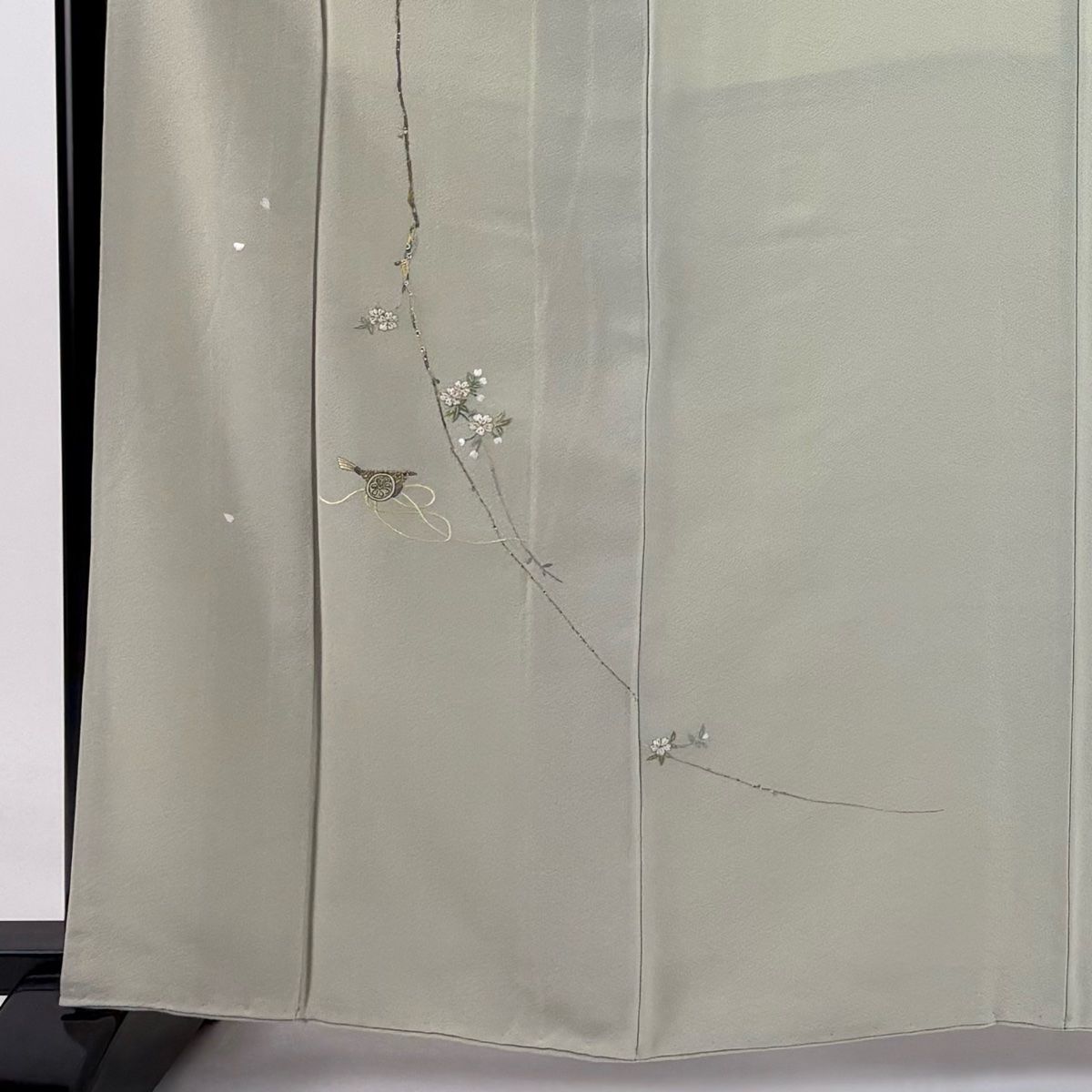 ★専用★未使用品 色無地 水色 身丈160cm 裄丈66.5cm 縫いの一つ紋 着物单品 小千谷縮 小紋 未使用に近い 美品 身丈162 裄丈66.5