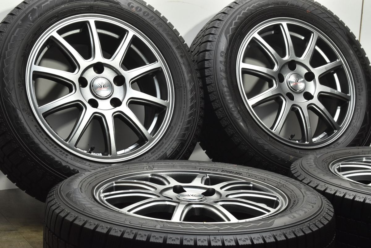 ロクサーニ SP10 16in 6.5J 38 PCD114.3 グッドイヤー アイスナビ8 205 60R16 ノア ヴォクシー プリウスα アクセラ セレナ