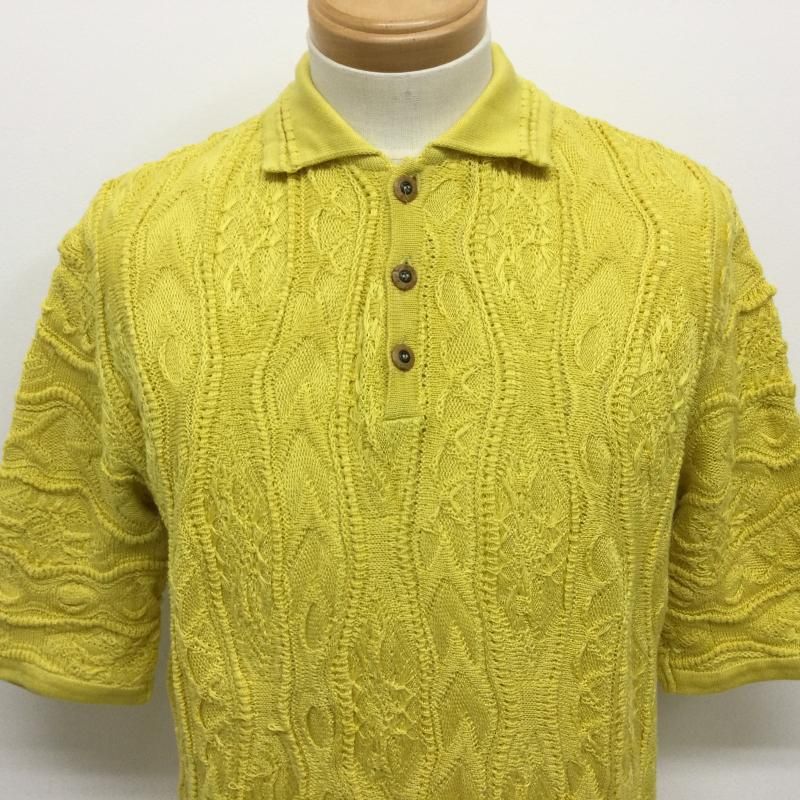 COOGI クージ ニット セーター 半袖 オーストラリア製 BACICS 3Dニット 立体編み込 コットンニット 半袖ポロシャツ