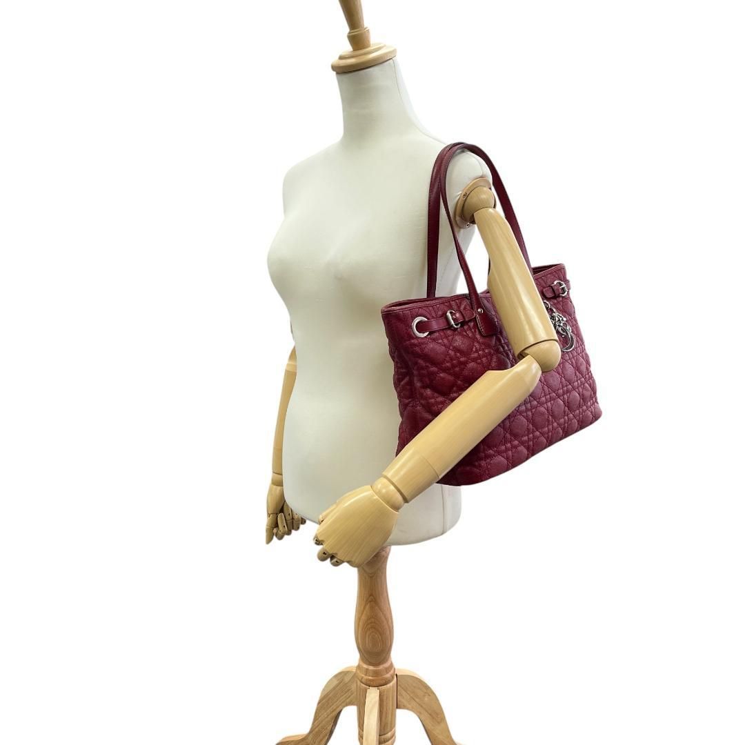 希少 Dior ディオール トートバッグ カナージュ パナレア Gカード付 赤 希少 Dior ディオール トートバッグ カナージュ パナレア G