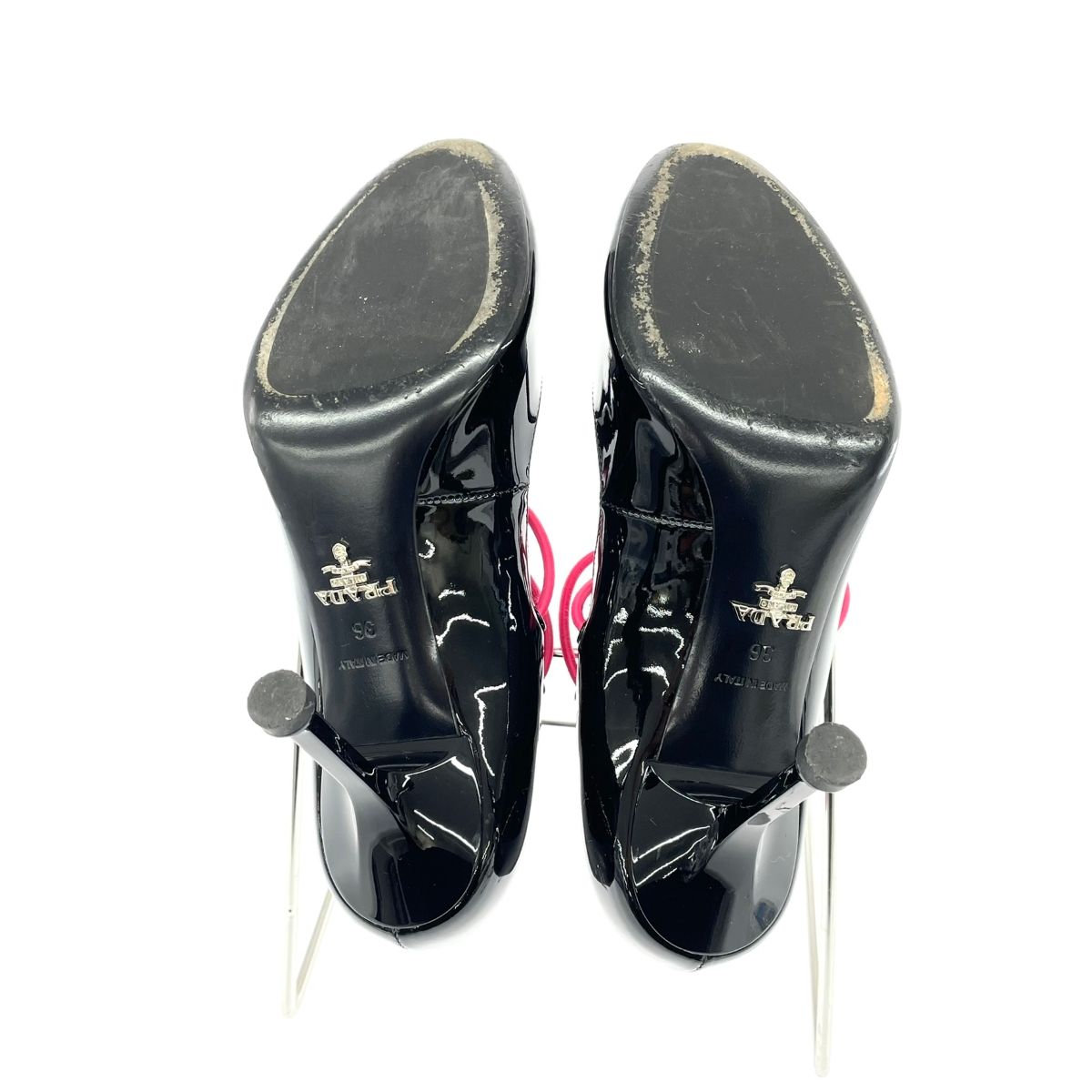 PRADA プラダ エナメル パンプス サイズ36 定価16万円 PRADA プラダ エナメル メタルヒールパンプス 36
