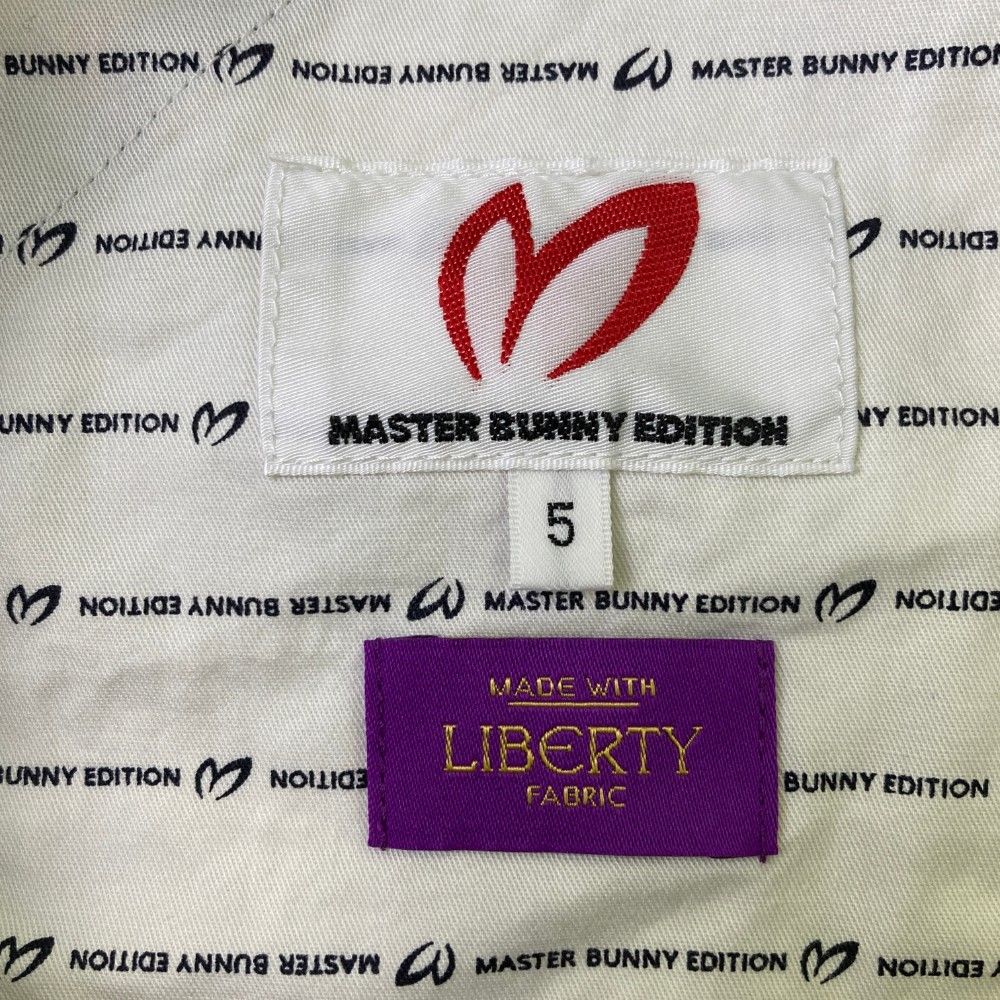 サイズ：5 MASTER BUNNY EDITION マスターバニーエディション ×LEBERTY ストレッチハーフパンツ リバティ 花柄 ブラック系 [240101424882] ゴルフウェア メンズ ストスト サイズ：5 MASTER BUNNY EDITION マスターバニーエディション