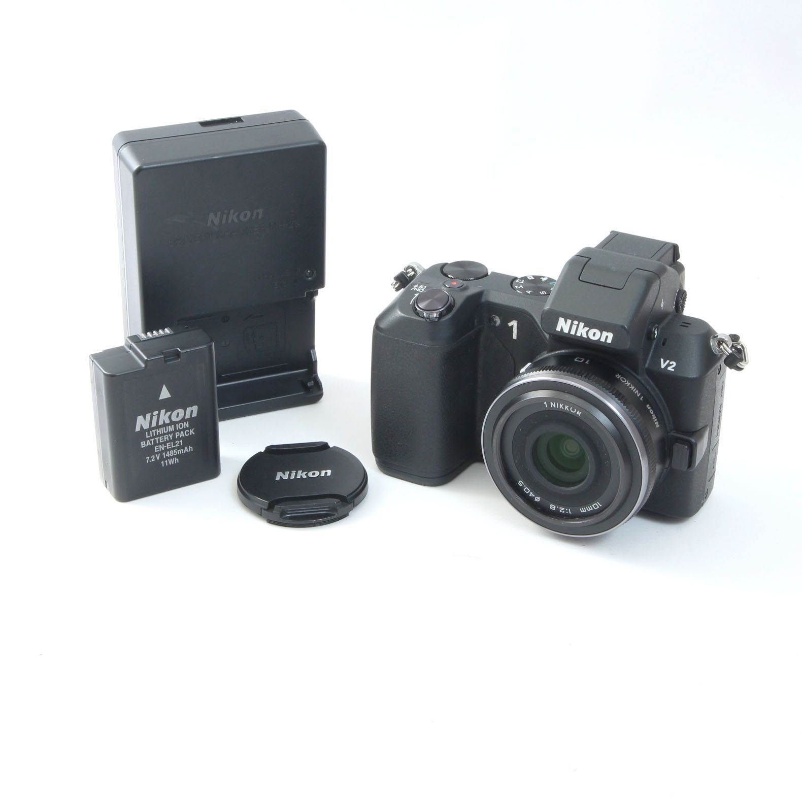 シャッター数625回】 NIKON ニコン Nikon1 V2 ブラック + 1 NIKKOR 