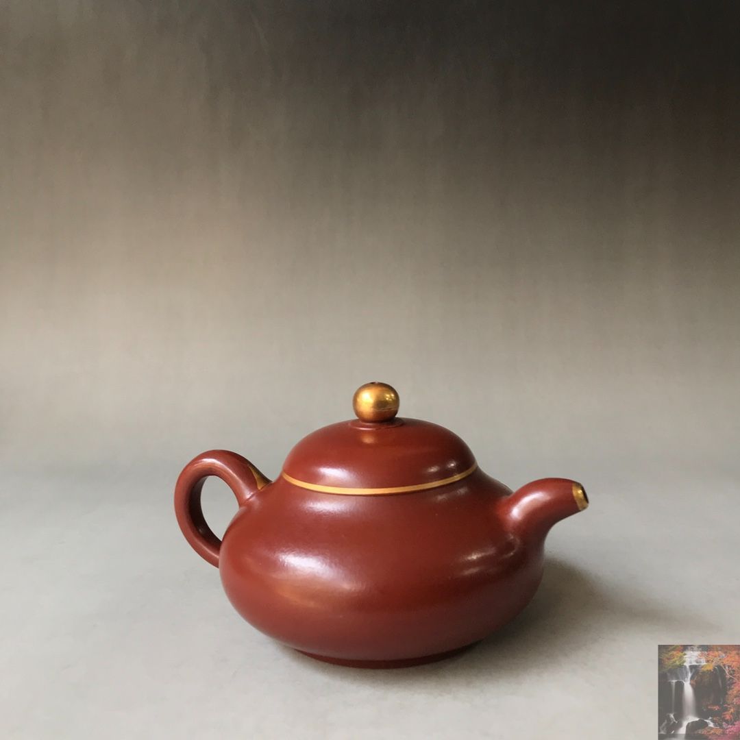 茶道具 古い 紫砂 茶盂 彫刻 人物画 山水画 中国 中国 紫砂 朱泥 楼閣山水文 急須 茶壷 在銘 N 6652