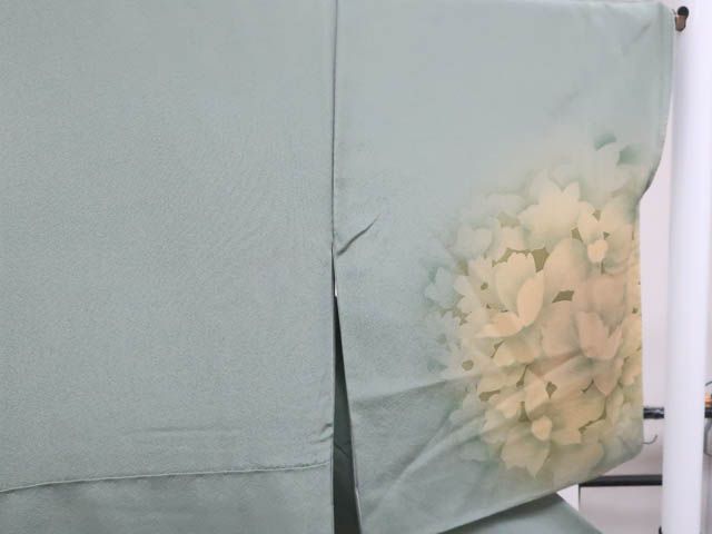 一輝堂】【着物】 付下げ 花文 金彩 作家物 落款入り 身丈約147.5cm 裄