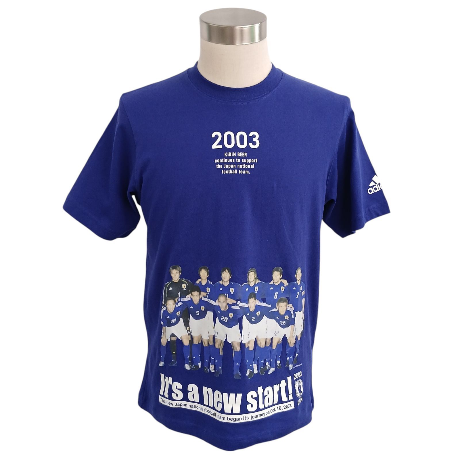 KIRIN サッカー日本代表 Tシャツ 2003年 KIRIN キリン adidas 2003年 サッカー 日本代表 勝ちT 綿100％ S