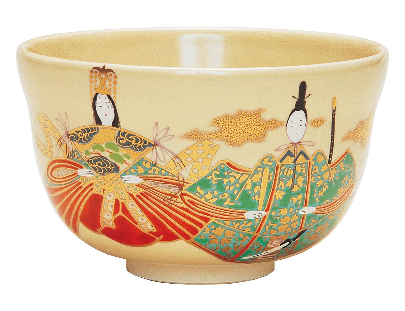 宮地英香 Miyachi Eikou 抹茶碗 白 サイズ 直径12.4x高さ7.8cm 仁清 内裏雛 化粧箱入